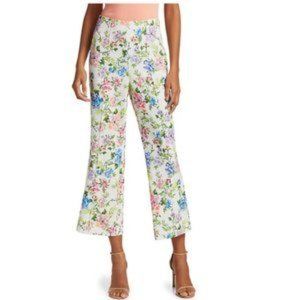 Alice + Olivia LORINDA FLORAL HIGH WAISTED PANT, GARDENIA
